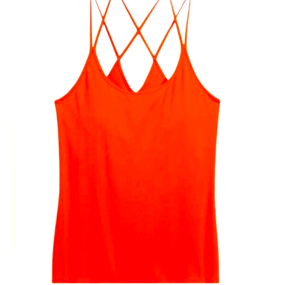 Old Navy Women's Orange Strappy Padded Self Bra Tank Top Layering XL